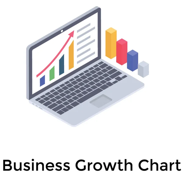业务增长图表等轴测图标 — 图库矢量图片