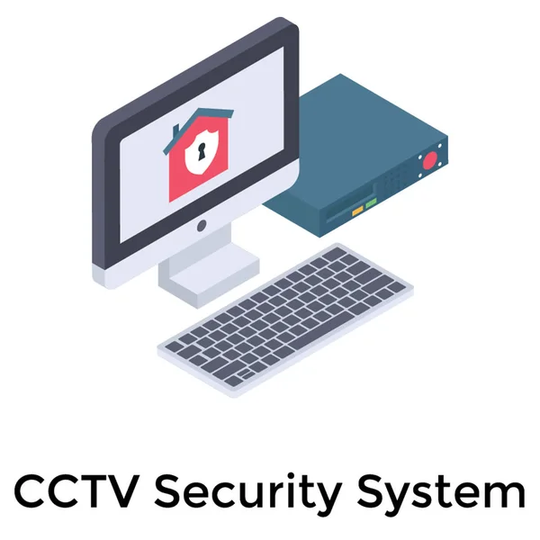 Cctv Sicherheitssystem Isometrischer Vektor — Stockvektor