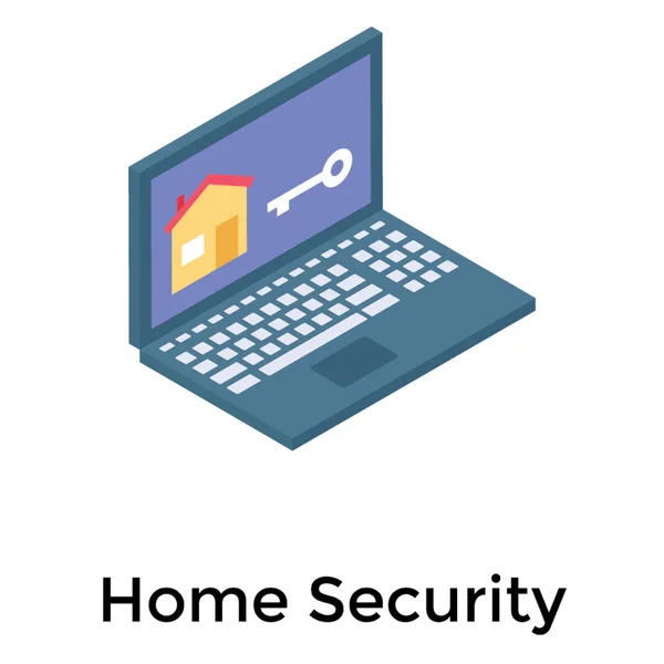 Bezpieczeństwo Domu Online Ikona Izometryczna — Wektor stockowy