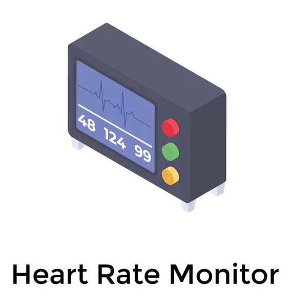 Équipement Médical Pour Surveiller Les Battements Cœur Machine Ecg — Image vectorielle