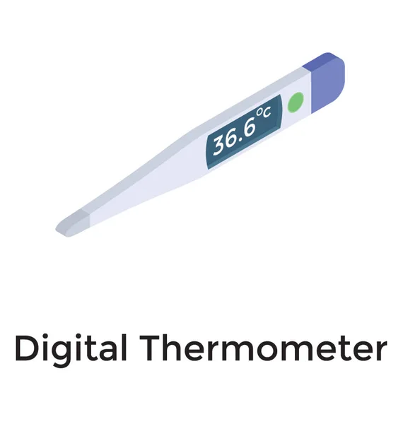 Digital Thermometer Isometric Icon — Stock Vector