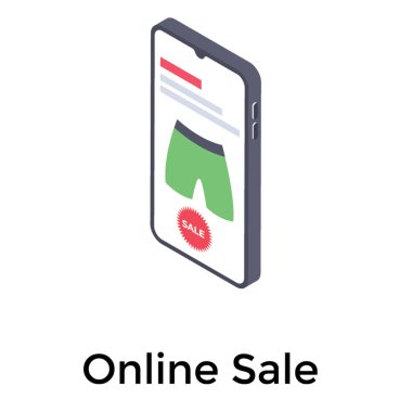 Online satış isometrik vektör 