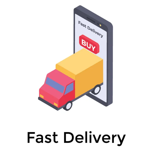 Fast Delivery Isometric Icon — Stock Vector