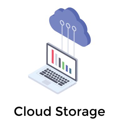 Biyometrik tasarımda bulut depolama simgesi.