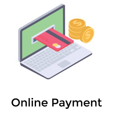Dizüstü bilgisayar içinde kart, online ödeme konsepti