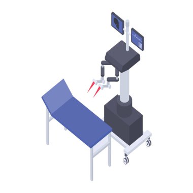 Robotik cerrahi makine simgesi isometrik tasarımda 