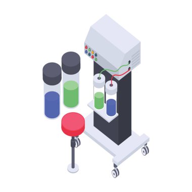 Deney, hastane laboratuvar test simgesi izometrik vektör 
