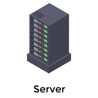 Sunucu simgesi, isometrik vektör 