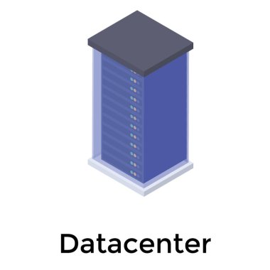 Veri merkezinin İzometrik simgesi 