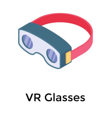 Artırılmış gerçeklik, vr gözlük isometrik simgesi 