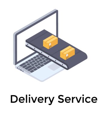 Online teslimat, isometrik simge online nakliye 