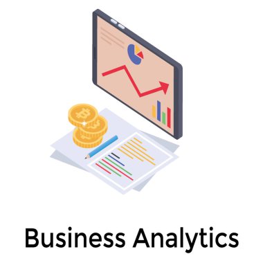 İzometrik online iş analizi vektörü 