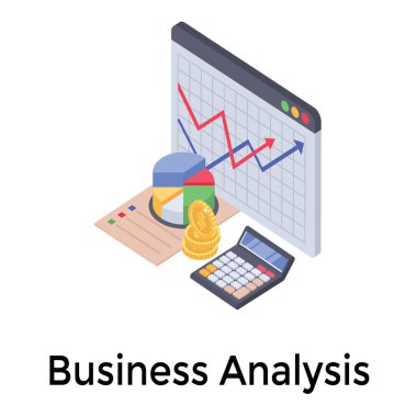 İzometrik online iş analizi vektörü 