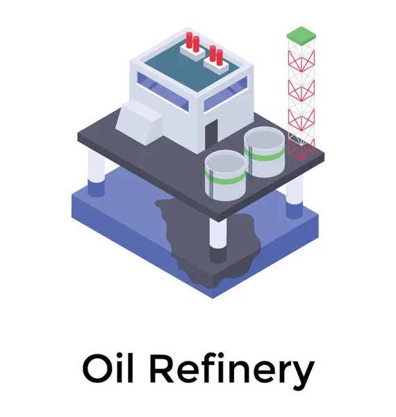 Refinery Plant Icon Isometric Design — Stock Vector