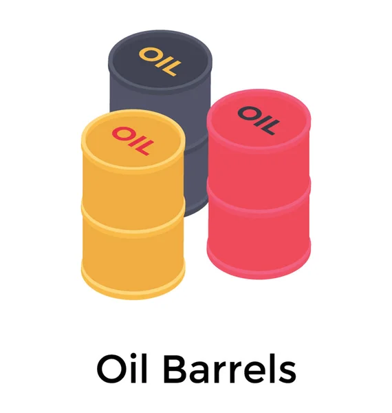 Oil Barrel Icon Isometric — Stock Vector