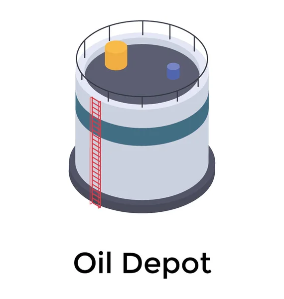 Oil Depot Icon Isometric Vector — Stock Vector