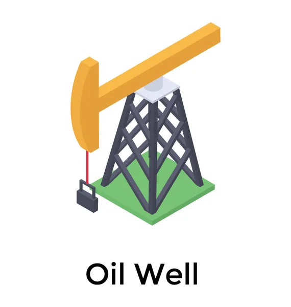Oil Well Icon Isometric Vector — Stock Vector