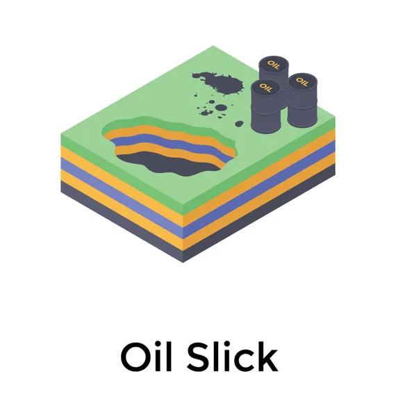 Oil Spilling Barrels Isometric Vector — Stock Vector