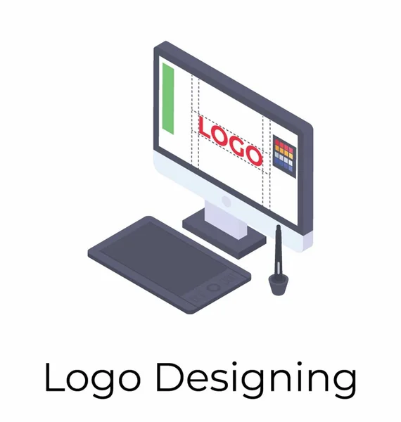 Logo Design Vektor Isometrisches Symbol — Stockvektor