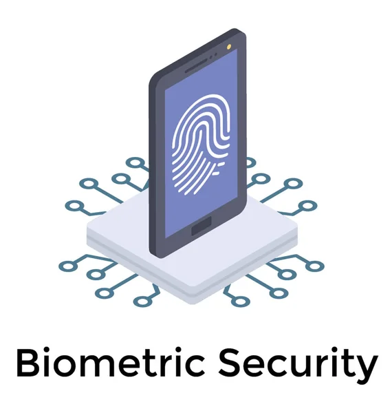 Design Ícone Segurança Biométrica Vetor Isométrico —  Vetores de Stock