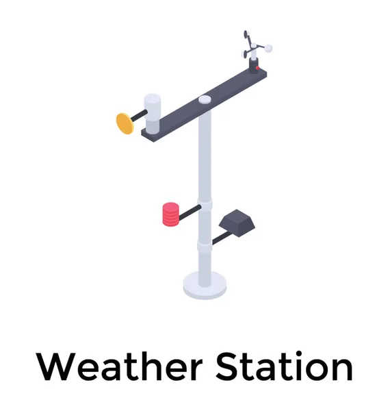 Isometrisches Symbol Für Wetterstation — Stockvektor