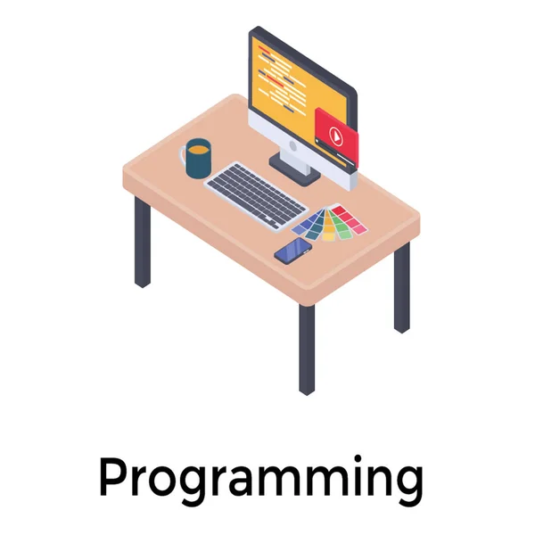 Diseño Vectores Isométricos Software Programación Web — Vector de stock