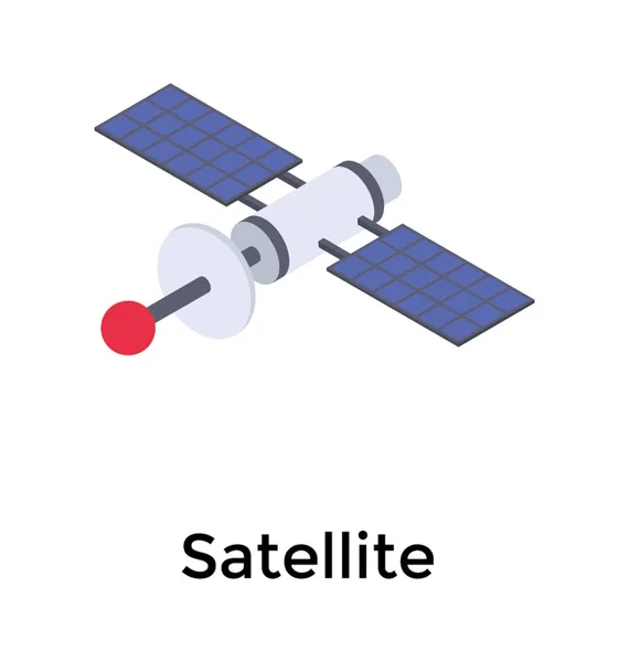 Kommunikationssatellitensymbol Isometrischen Vektor — Stockvektor