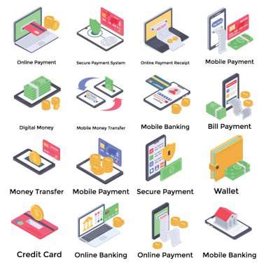 Online Banking Icons Pack  clipart