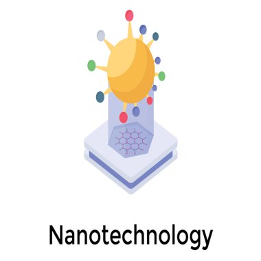 Nanoteknoloji simgesi izometrik tasarım
