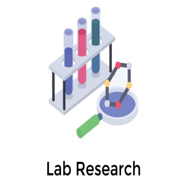 İzometrik tasarımdaki laboratuar araştırma simgesi