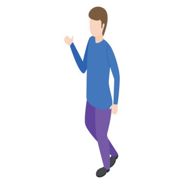 Erkek avatar karakter izometrik tasarım.