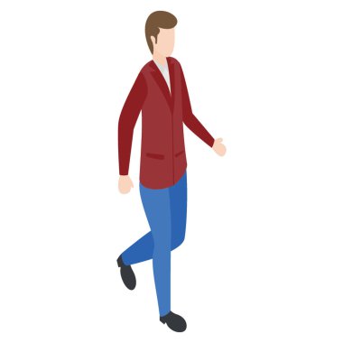 Man avatar karakter izometrik tasarım.