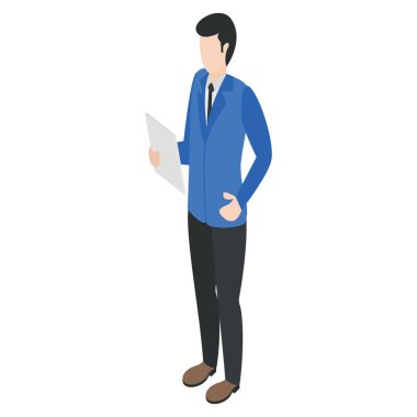 İş kişinin izometrik tasarımı.