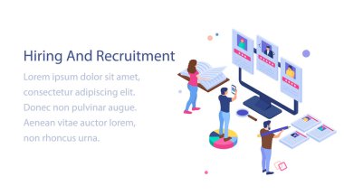 İşe alma ve işe alma illüstrasyon vektörü 