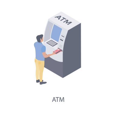 ATM'nin isometrik simge tasarımı 