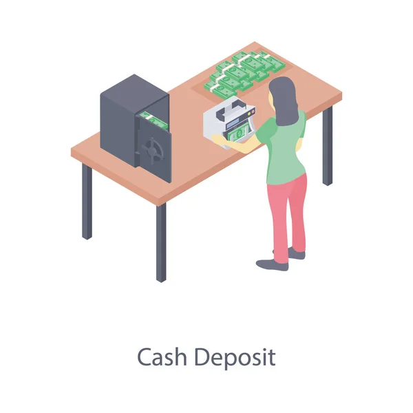 Isometrisch Pictogram Van Bankkluis — Stockvector