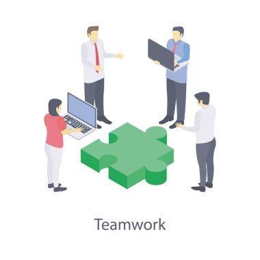 Biyometrik tasarımda takım çalışması simgesi vektörü 