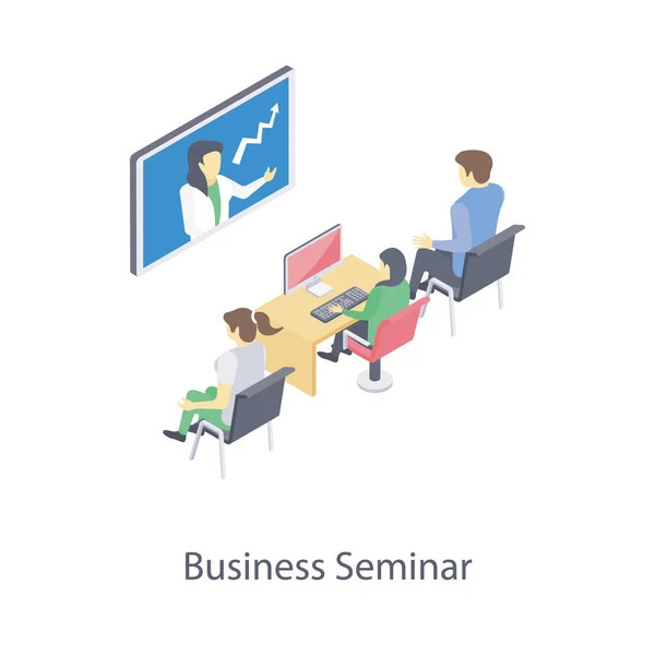 Isometrisches Design Des Business Seminar Symbols — Stockvektor