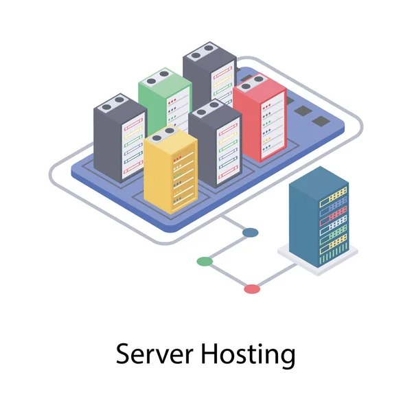 Hostitelská Ikona Serveru Izolovaná Bílém Pozadí — Stockový vektor