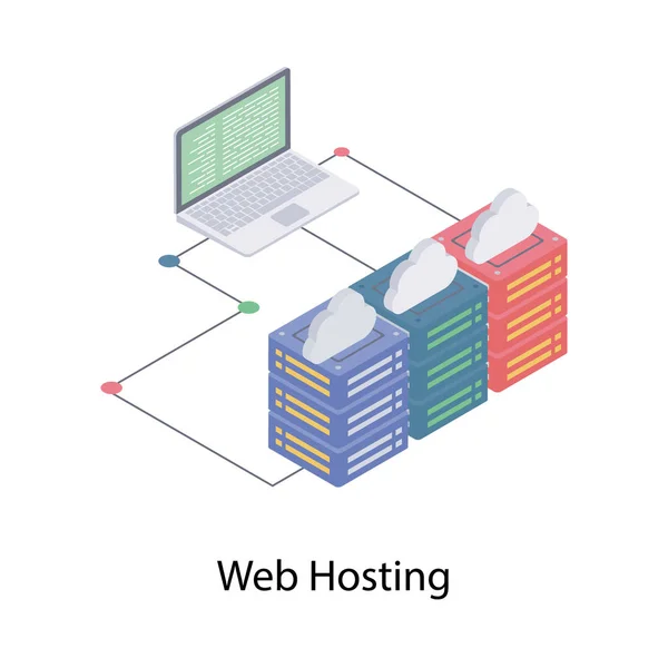 Design Isométrico Web Hosting — Vetor de Stock