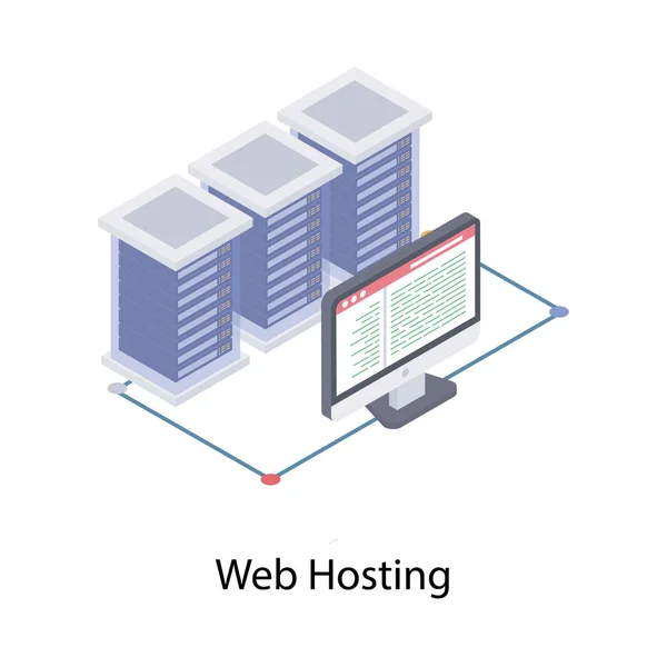 Izometryczny Projekt Hostingu Internetowego — Wektor stockowy