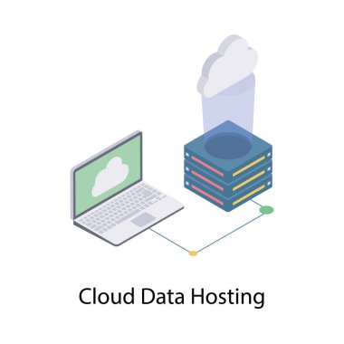 Biyometrik tasarımda bulut veri barındırma simgesi 