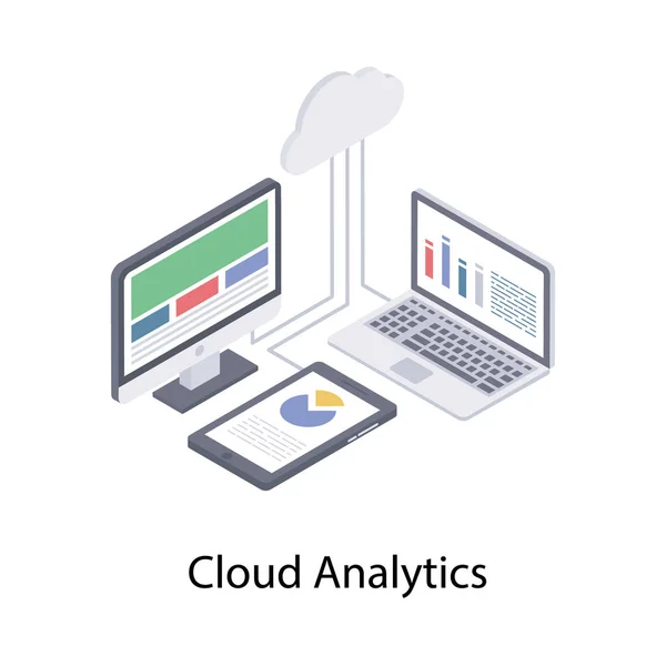 Ανάλυση Νέφους Ισομετρική Σχεδίαση — Διανυσματικό Αρχείο