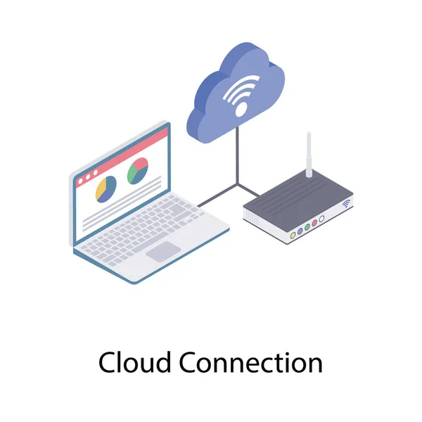 Conexão Nuvem Design Isométrico —  Vetores de Stock