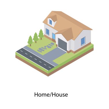 Konut isometrik simge tasarımı 