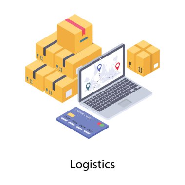 Sipariş izleme simgesinin izometrik tasarımı