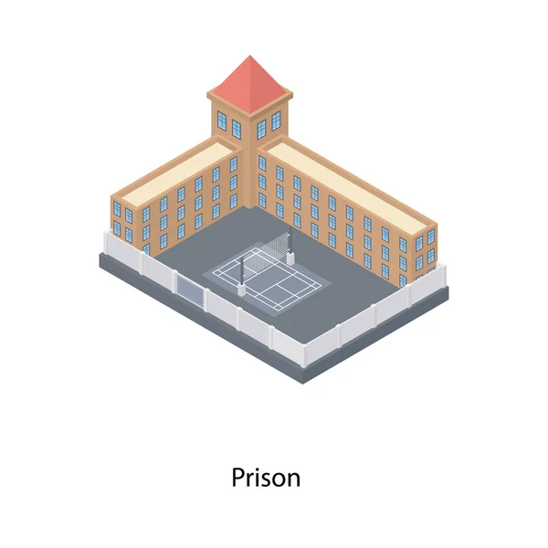 Isometrisch Icoon Van Hotel Gebouw — Stockvector