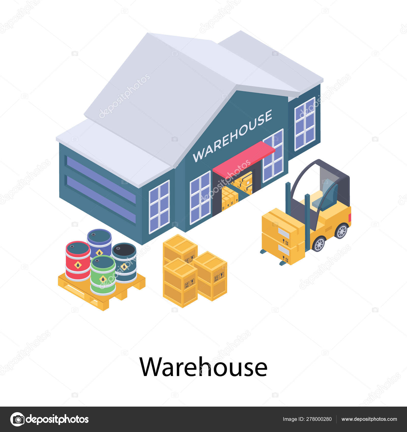 Warehouse Icon Isometric Design Vector Image By C Vectorsmarket Vector Stock