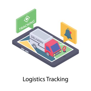 Teslimat izleme simgesinin izometrik tasarımı