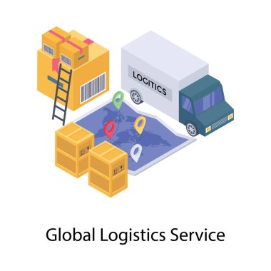 Teslimat izleme simgesinin izometrik tasarımı